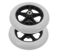 Gadpiparty Ruote Anteriori e Rotazione Frontale 2 Pezzi in Pvc Pneumatico Solido per Sedia a Rotelle e Deambulatore per Sostituzione e Uso su Carrello Portapacchi