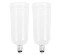 Gadpiparty Set 2 Pezzi Contenitori per Vernice per Aerografo in Plastica Bianco, Design Smontabile, Leggero e Portatile, per Rivestimenti Industriali e Lavori All'aperto