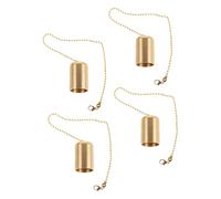 Gadpiparty Set 4 Pezzi Spegnicandele in Ottone con Catena, Tappo Spegni-stoppino Portatile Decorativo Vintage per Candele, Accessorio Casa per Spegnimento Sicuro della Fiamma