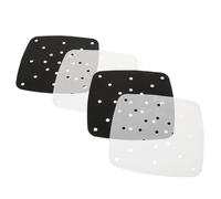 Gadpiparty Set 4 Pezzi Tappetini per Cestelli Friggitrice ad Aria Riutilizzabili in Silicone Resistente Alte Temperature Rivestimenti per Vaporiera e Forno Accessori Cucina Antiaderenti