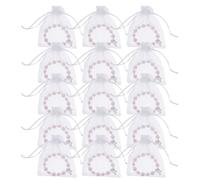 Gadpiparty Set 40 Pezzi Mini Rosari con Sacchetto Organza Bianco, Braccialetti Rosario Cattolici con Croce Argento, Bomboniere Battesimo e Cresima, Regali Religiosi per Comunione e Festa