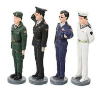 Gadpiparty Set Da 4 Pezzi Statua in miniatura persone piccolo Caratteri scena kit figure di soldati Figurine in miniatura set da gioco del soldato modelli di soldatini resina