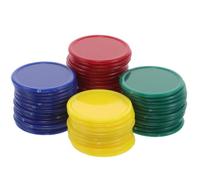 Gadpiparty Set di 160 Fiches da Bingo in Plastica Rotonde Riutilizzabili senza Numeri per Giochi di Matematica in Attività di Gruppo