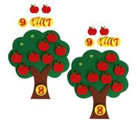Gadpiparty Set Didattico Di Matematica A Forma Di Albero Di Mele In Feltro Confezione Da 2 - Gioco Di Conteggio E Abbinamento Per L'Asilo E La Scuola - Giocattolo Educativo In