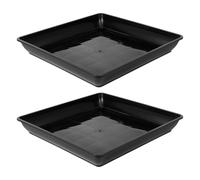Gadpiparty Sottovaso per Vasi da Fiori, 2 Pezzi, Vassoio Quadrato in Plastica da 35 CM, Design Spesso e Resistente, Adatto per Piante Grasse e Bonsai