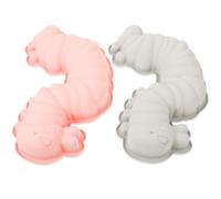 Gadpiparty Stampi in Silicone per Dolci 2 Pezzi a Forma di Bruco, Flessibili e Antiaderenti per Pasticceria e Biscotti