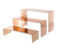 Gadpiparty Supporto Espositore per Scarpe in Acciaio Resistente alla Ruggine Set 3 Pezzi Rosa Oro Scaffale per Esposizione Scarpe Suddivisione Spazi Staffa per Negozi e Uso Domestico