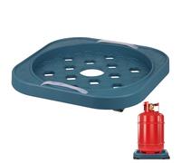 Gadpiparty Supporto Mobile per Bombola Gas in Acciaio Inox Ruote Base Stabile per Bombole da Esterno e Interno Vassoio Rotante per Spostamento Comodo Oggetti Pesanti