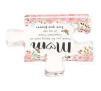 Gadpiparty Targa Decorativa da Tavolo in Acrilico Trasparente Forma di Puzzle Irregolare Elegante Elemento di Ringraziamento per Mamma Decorazione Originale per Festa della Mamma e Ufficio