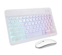 Gadpiparty Tastiera E Mouse Retroilluminati A 3 Canali Set Di Adesivi Per Tastiera Ricaricabili Compatti Per Tablet E Telefono Con Tasti Comodi E Silenziosi