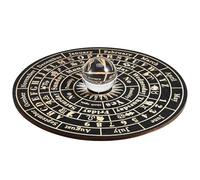 Gadpiparty Tavola Design Rustico ed Elegante in Legno Nero per Divinazione Pendolo Rotonda per Arredamento Casa e Decorazioni Spirituali