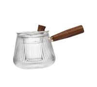 Gadpiparty Teiera in Vetro Trasparente per Casa Bollitore da Cucina con Manico in Legno Capacità Ampia Adatta per Piani Cottura a Induzione per Tè Tisane e Infusi Design Elegante e Isolante