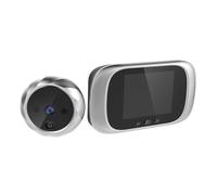 Gadpiparty Telecamera Spioncino Digitale con Visione Ampia Integrata e Foto Automatica Videocitofono Smart senza Batteria Sicurezza Argento