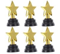 Gadpiparty Trofei Stellari in Plastica Oro 6 Pezzi per Concorso Scuola Infanzia e Primaria Leggeri a Forma di Stella per Premiazioni Eventi e Competizioni
