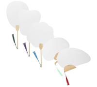 Gadpiparty Ventagli Rotondi Cinesi Fai da Te Set 5 Pezzi in Legno e Carta di Riso Ventaglio Creativo Leggero e Resistente per Pittura Artistica e Scuole Colore Casuale Colore Casuale