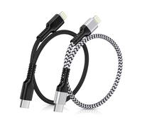 Gaef Cavo Lightning USB C corto [2Pack 0.3M], certificato MFi USB C a Lightning, cavo di ricarica veloce per iPhone 14/13/12/11/SE/X/XS/XR/8