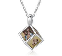 Gaehsmide Collana da donna personalizzata con immagine interna personalizzata 1-6 collana con immagine per donne collana ricordo foto regalo di compleanno di Natale per le donne, Acciaio inossidabile