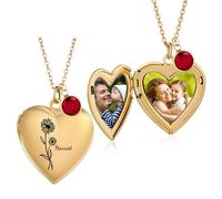 Gaehsmide Collana da donna personalizzata con immagine interna personalizzata 1-6 collana con immagine per donne collana ricordo foto regalo di compleanno di Natale per le donne, Acciaio inossidabile