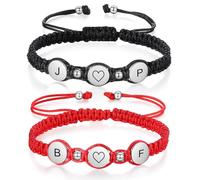 Gaehsmide Coppia personalizzata Bracciali di corrispondenza per coppie Regali Personalizzati Iniziale BF GF Braccialetti Relazione Collegamento Amicizia Braccialetti Compleanno Natale Regali di San
