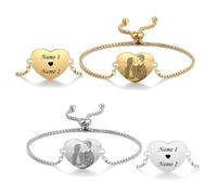 Gaehsmide Coppia personalizzata Bracciali di corrispondenza per coppie Regali Personalizzati Iniziale BF GF Braccialetti Relazione Collegamento Amicizia Braccialetti Compleanno Natale Regali di San
