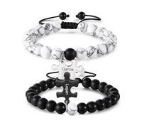 Gaehsmide Coppia personalizzata Bracciali di corrispondenza per coppie Regali Personalizzati Iniziale BF GF Braccialetti Relazione Collegamento Amicizia Braccialetti Compleanno Natale Regali di San