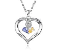 Gaehsmide Regali personalizzati per la mamma Birthstone collana per le donne personalizzato Birthstone nome cuore collana ciondolo