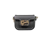 Gaëlle Borsa a Tracolla in Pelle Nera con Chiusura Decorativa Dorata, Design Elegante, Tracolla Regolabile