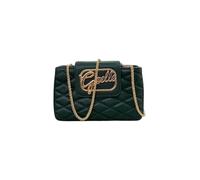 Gaëlle Borsa a Tracolla in Pelle Trapuntata Nera con Logo Dorato, Catena Intrecciata Oro, Design Elegante