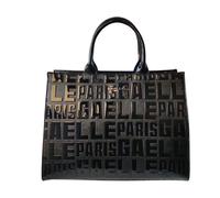 Gaelle Borsa MAXI SHOPPER LETTERING VERNICE logo all over nero
