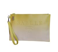 Gaelle Borsetta pochette mini clutch logo verde lime con laccio polso
