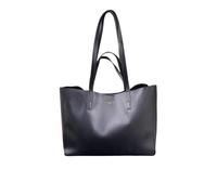 Gaëlle Camel Borsa a Spalla in Pelle Nera, Grande Capacità, Design Classico con Logo Dorato