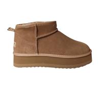 Gaelle Eskimo Boot Basso Donna in Suede Beige Cammello stivaletto con Ecofur