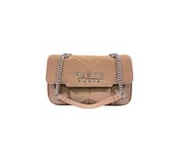 Gaëlle Paris Borsa a Tracolla, Beige con Catena Argentata, Design Trapuntato