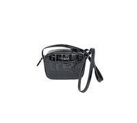 Gaelle Paris Borsa a Tracolla con Lettering, Nero, Effetto Vernice, 20x15x8 cm, Stile Casual, Regolabile