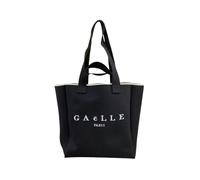 Gaëlle Paris Borsa Tote in Tela Nera, Design Classico con Logo