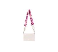 Gaelle Paris Borsa tracolla con logo in metallo e tracolla jacquard GAACW02208 bianco