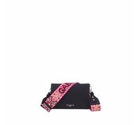 Gaelle Paris Borsa tracolla con logo in metallo e tracolla jacquard GAACW02208 nero