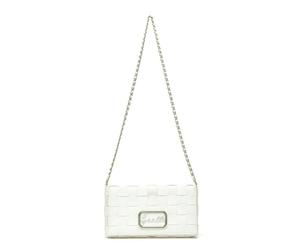 GAëLLE PARIS GBDA3211AB MINI SHOULDER STRAP BAG BORSA DONNA INTRECCIO LOGO WHITE