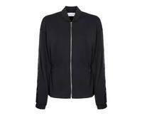 Gaëlle Paris, ,Jackets ,Donna ,Nero ,M Felpa Interlock con Zip Integrale e Ciondolo Logo