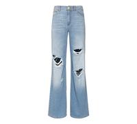 Gaëlle Paris - Pantaloni Regular in Denim a Gamba Larga - - Jeans - Donna - Blu - W29