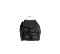 Gaelle Paris Zaino Donna Nero in Similpelle con Multitasche, Chiusura con Patta, Spallacci Regolabili, Stile Casual Sportivo, 33x25x12 cm