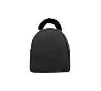 Gaëlle PARIS Zaino Nero con Pelliccia, Mini Backpack con Cerniera, Borsa Casual