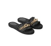Gaelle Sandalo In Rafia Con Catena Logo Nero Donna