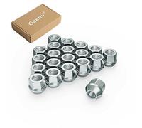 Gaemi Dadi cromati a estremità aperta M14 x 1,5 per ruote aftermarket, set di 20 dadi da 14 mm x 1,5, 3/4" esagonale 2,1 cm altezza sedile conico 60, argento