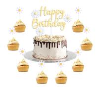 GäNseblüMchen Cupcake Toppers, 9 pezzi Daisy Flower Cake Topper, cupcake Toppers, cupcake topper compleanno ragazza
