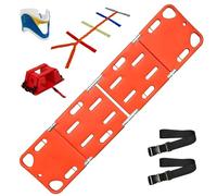 GAENZA Kit Barella con Pannello Dorsale Pieghevole, Barella Galleggiante per Il Trasferimento con Pannello Dorsale, Barella di Soccorso in Plastica per Il Trasporto Portatile Adatta,4 Folds