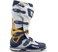 Gaerne SG22 Stivali da motocross, bianco-blu-giallo, taglia 44 45 per maschi
