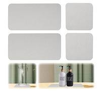 GAESHOW 4 Pezzi Sottobicchieri Diatomite Assorbenti D'acqua, Vassoio Pietra Assorbente, Tappetino da Bar Poggia Bicchieri bar, per Caffè, Bar, Cucina, Ristoranti, Bancone