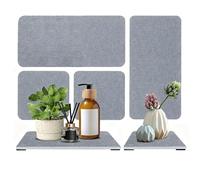 GAESHOW 4 Pezzi Vassoio in Pietra Assorbente per Lavello, Sottobicchieri in Terra Di Diatomee Assorbenti, Vassoio per Sapone Asciugatura Rapida per Spugne Spazzole Bottiglie di Saponi Bevande(C)