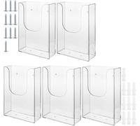 GAESHOW 5pz Portadocumenti da Parete, Porta Opuscoli in Acrilico, Formato A6, Espositore Porta Depliant da Tavolo Trasparente, per Volantini, Menu e Opuscoli